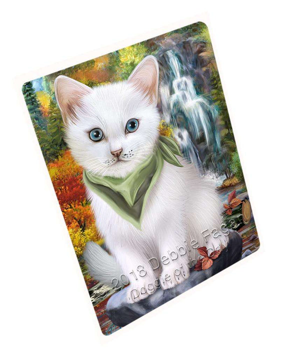 Scenic Waterfall Turkish Angora Cat Cutting Board C68943
