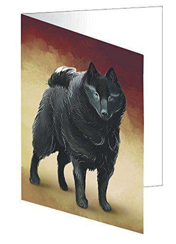 Schipperke Dog Handmade Artwork Assorted Pets Greeting Cards and Note Cards with Envelopes for All Occasions and Holiday Seasons