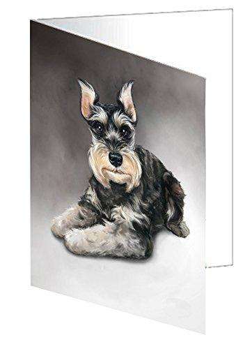 Schnauzer Dog Handmade Artwork Assorted Pets Greeting Cards and Note Cards with Envelopes for All Occasions and Holiday Seasons D054