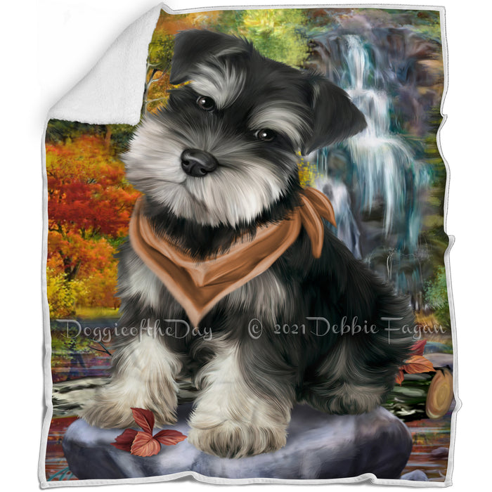 Scenic Waterfall Schnauzer Dog Blanket BLNKT61095