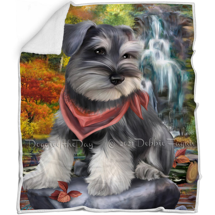 Scenic Waterfall Schnauzer Dog Blanket BLNKT61059