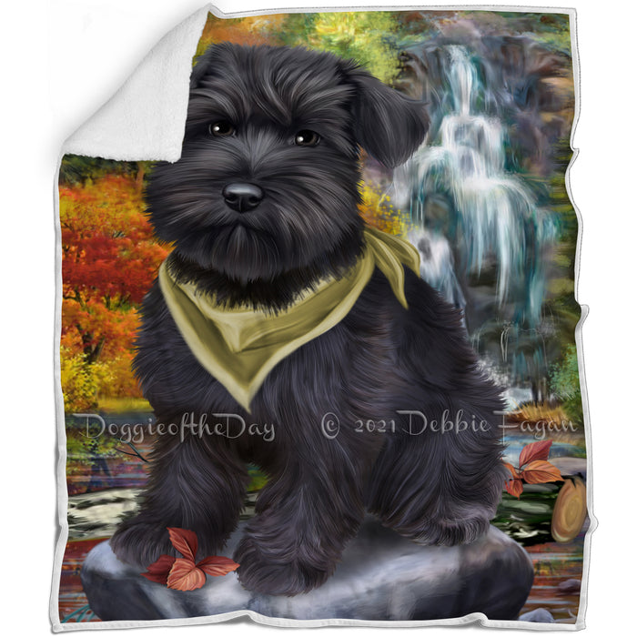 Scenic Waterfall Schnauzer Dog Blanket BLNKT61068