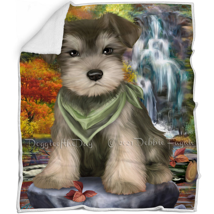 Scenic Waterfall Schnauzer Dog Blanket BLNKT61077