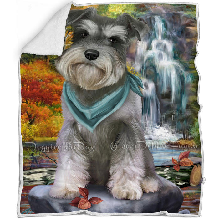 Scenic Waterfall Schnauzer Dog Blanket BLNKT61086