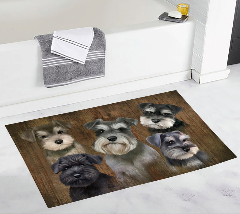 Rustic Schnauzer Dogs Bath Mat
