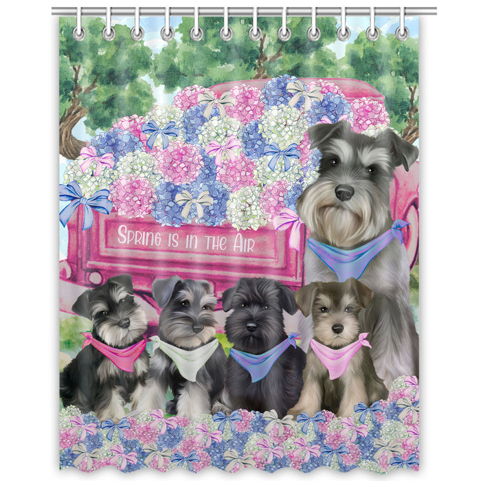 Schnauzer Shower Curtain: Explore a Variety of Designs, Personalized, Custom, Waterproof Bathtub Curtains for Bathroom Decor with Hooks, Pet Gift for Dog Lovers