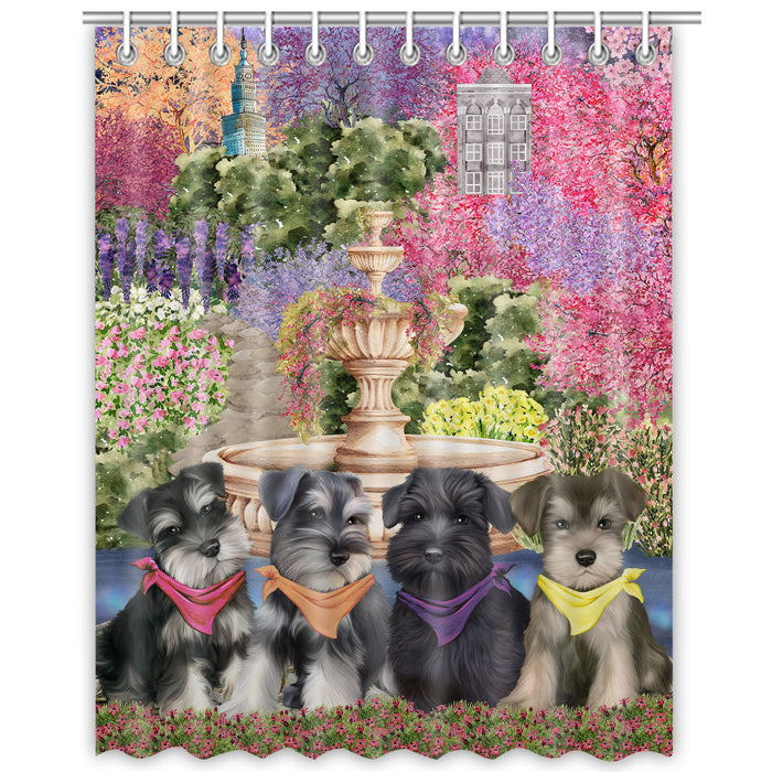 Schnauzer Shower Curtain, Explore a Variety of Personalized Designs, Custom, Waterproof Bathtub Curtains with Hooks for Bathroom, Dog Gift for Pet Lovers