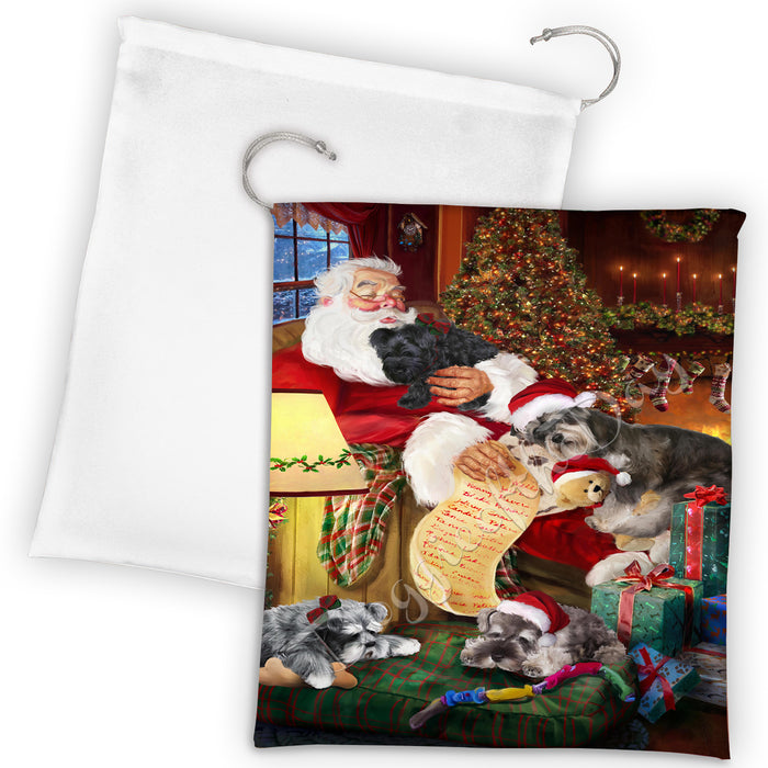 Santa Sleeping with Scottish Fold Cats Drawstring Laundry or Gift Bag LGB48847