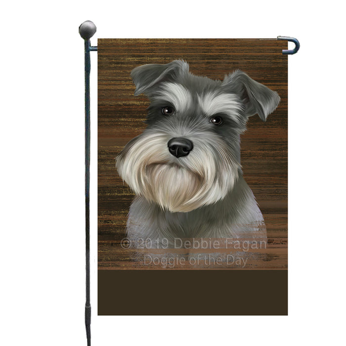 Personalized Rustic Schnauzer Dog Custom Garden Flag GFLG63615