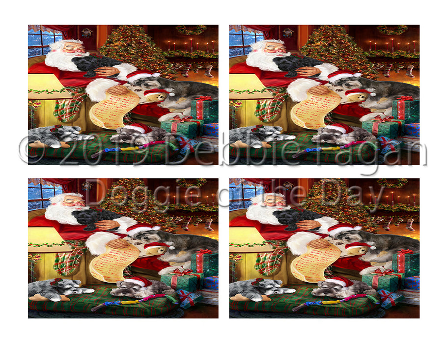 Santa Sleeping with Schnauzer Dogs Placemat