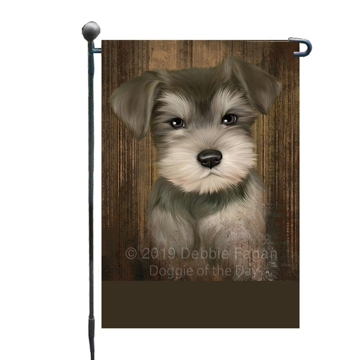 Personalized Rustic Schnauzer Dog Custom Garden Flag GFLG63616