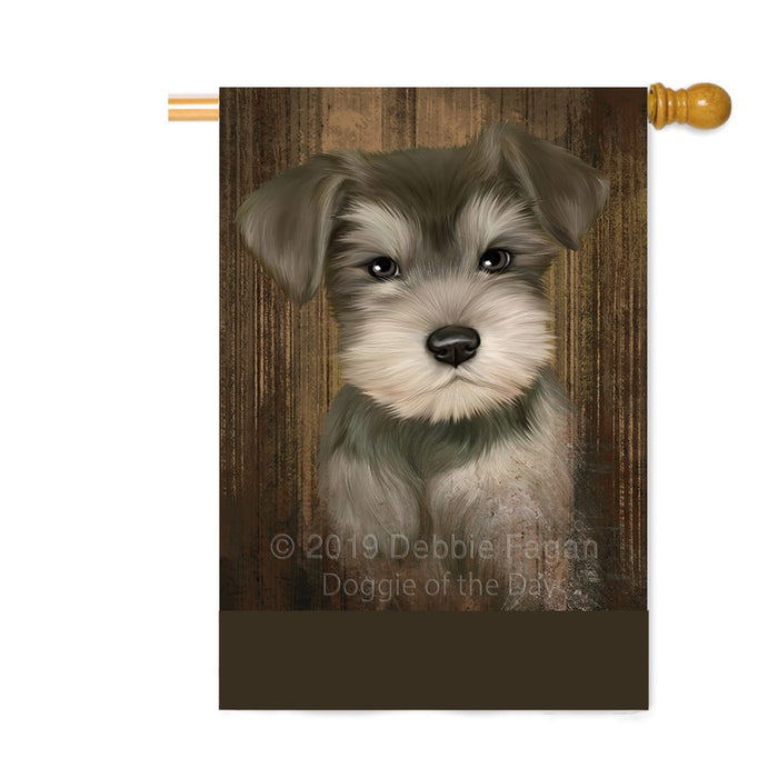 Personalized Rustic Schnauzer Dog Custom House Flag FLG64693
