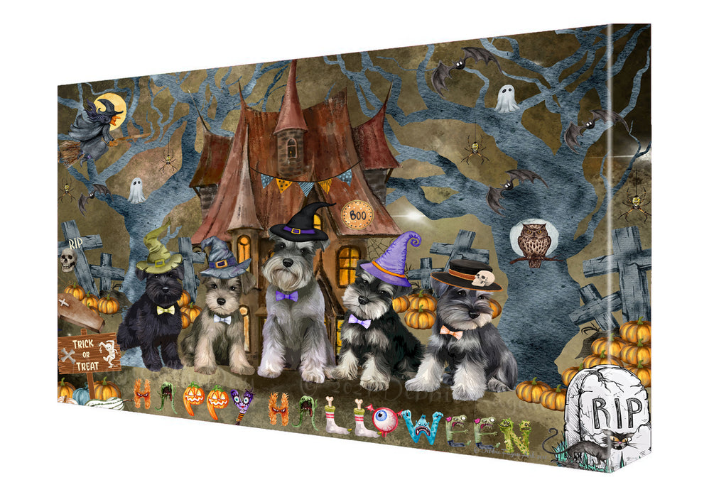 Schnauzer Canvas: Explore a Variety of Designs, Custom, Digital Art Wall Painting, Personalized, Ready to Hang Halloween Room Decor, Pet Gift for Dog Lovers