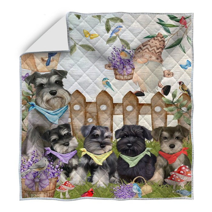 Schnauzer Quilt, Explore a Variety of Bedding Designs, Bedspread Quilted Coverlet, Custom, Personalized, Pet Gift for Dog Lovers