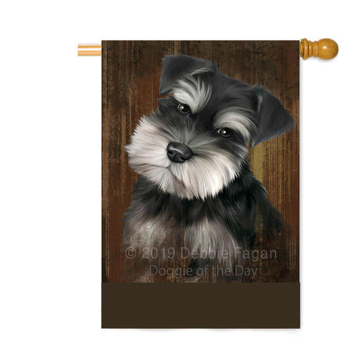 Personalized Rustic Schnauzer Dog Custom House Flag FLG64694