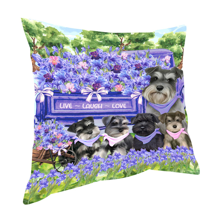 Schnauzer Pillow: Cushion for Sofa Couch Bed Throw Pillows, Personalized, Explore a Variety of Designs, Custom, Pet and Dog Lovers Gift