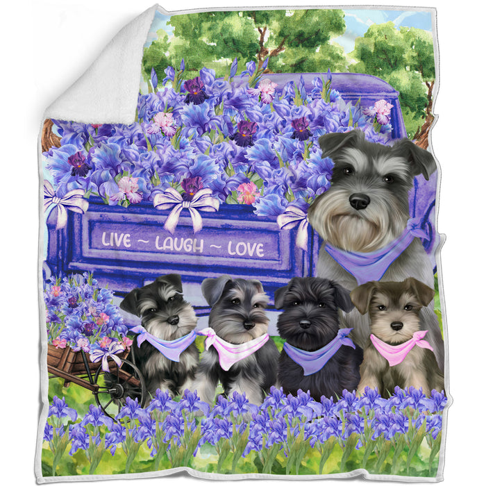 Schnauzer Blanket: Explore a Variety of Designs, Cozy Sherpa, Fleece and Woven, Custom, Personalized, Gift for Dog and Pet Lovers