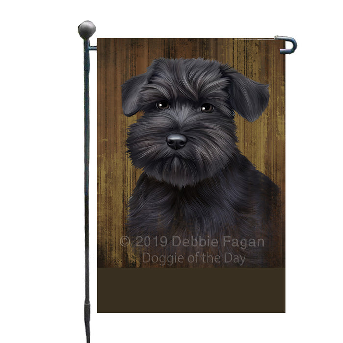 Personalized Rustic Schnauzer Dog Custom Garden Flag GFLG63618