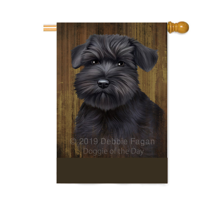 Personalized Rustic Schnauzer Dog Custom House Flag FLG64695