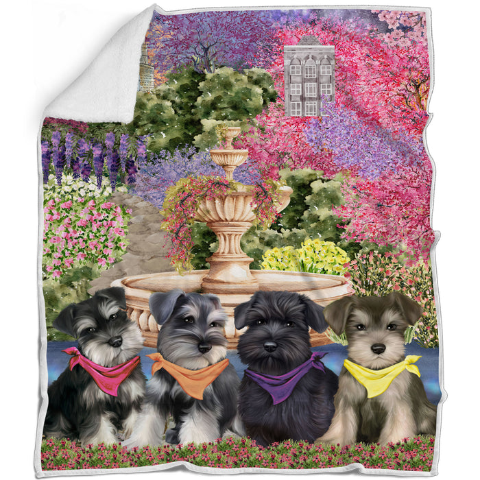 Schnauzer Bed Blanket, Explore a Variety of Designs, Personalized, Throw Sherpa, Fleece and Woven, Custom, Soft and Cozy, Dog Gift for Pet Lovers