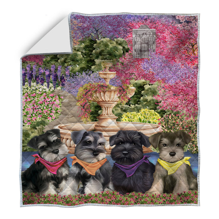 Schnauzer Bedspread Quilt, Bedding Coverlet Quilted, Explore a Variety of Designs, Personalized, Custom, Dog Gift for Pet Lovers