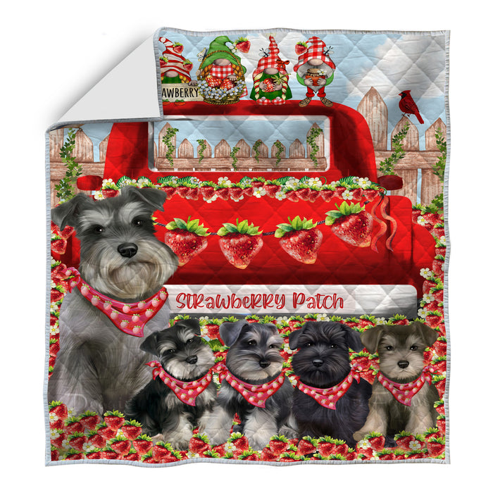 Schnauzer Bed Quilt, Explore a Variety of Designs, Personalized, Custom, Bedding Coverlet Quilted, Pet and Dog Lovers Gift