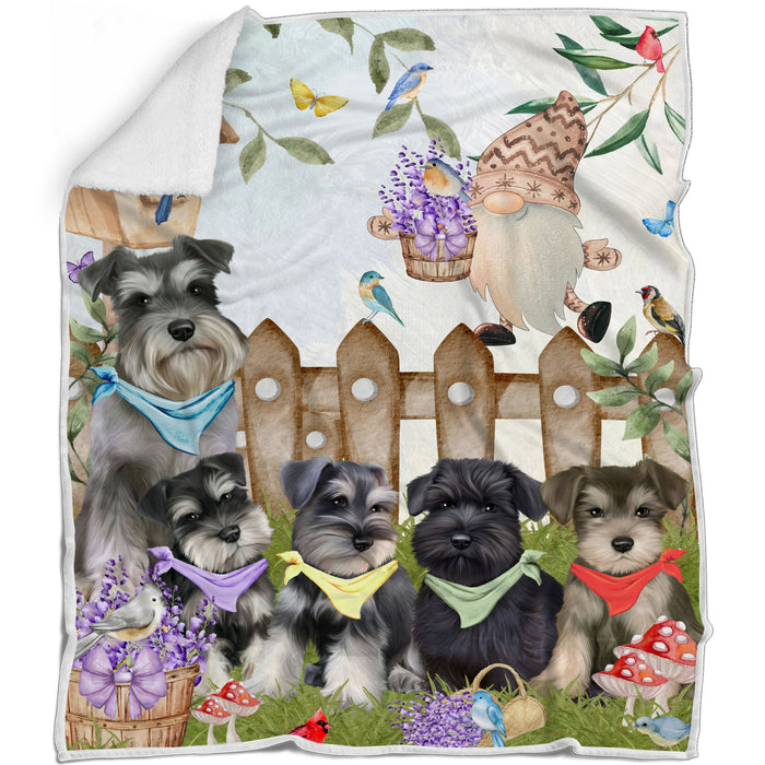 Schnauzer Bed Blanket, Explore a Variety of Designs, Custom, Soft and Cozy, Personalized, Throw Woven, Fleece and Sherpa, Gift for Pet and Dog Lovers