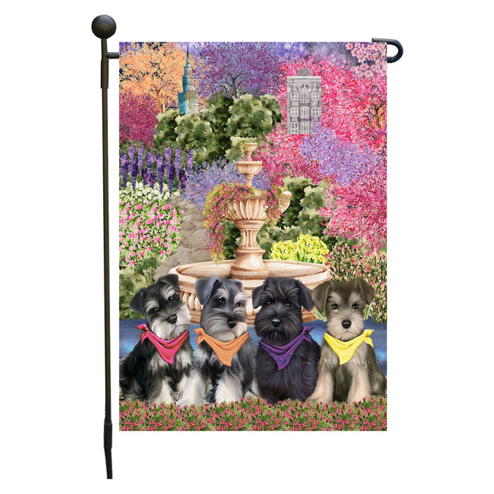 Schnauzer Dogs Garden Flag: Explore a Variety of Designs, Weather Resistant, Double-Sided, Custom, Personalized, Outside Garden Yard Decor, Flags for Dog and Pet Lovers