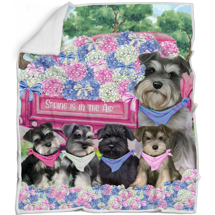 Schnauzer Bed Blanket, Explore a Variety of Designs, Custom, Soft and Cozy, Personalized, Throw Woven, Fleece and Sherpa, Gift for Pet and Dog Lovers