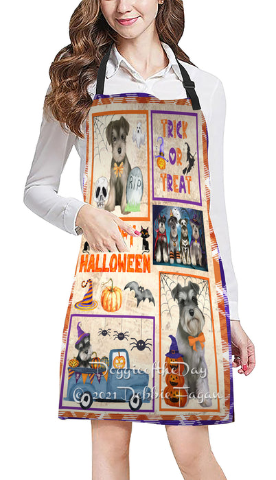 Happy Halloween Trick or Treat Schnauzer Dogs Cooking Kitchen Adjustable Apron Apron49354