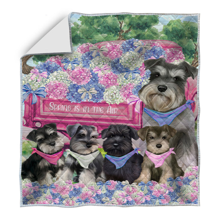 Schnauzer Quilt, Explore a Variety of Bedding Designs, Bedspread Quilted Coverlet, Custom, Personalized, Pet Gift for Dog Lovers