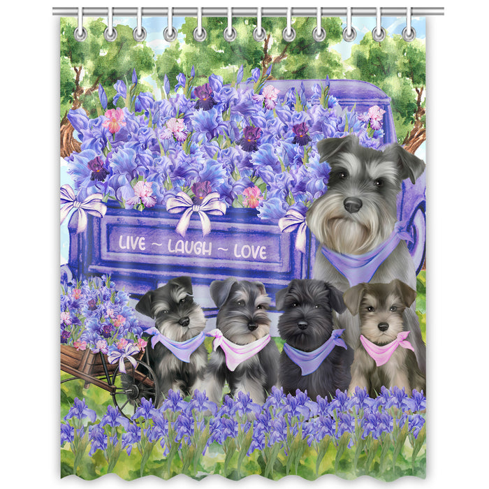 Schnauzer Shower Curtain, Custom Bathtub Curtains with Hooks for Bathroom, Explore a Variety of Designs, Personalized, Gift for Pet and Dog Lovers