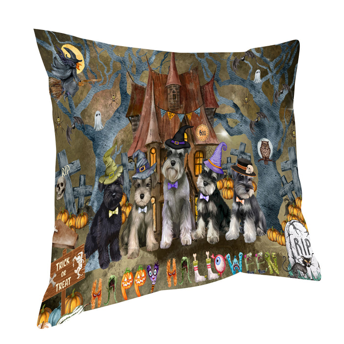 Schnauzer Throw Pillow: Explore a Variety of Designs, Cushion Pillows for Sofa Couch Bed, Personalized, Custom, Dog Lover's Gifts