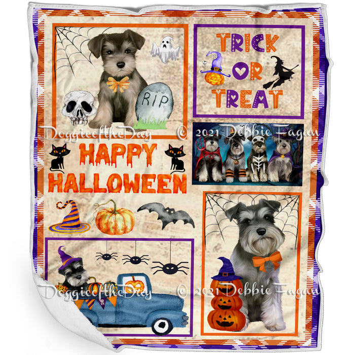 Happy Halloween Trick or Treat Schnauzer Dogs Blanket BLNKT143782