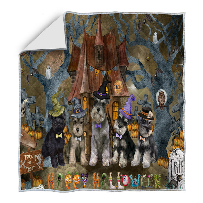 Schnauzer Quilt: Explore a Variety of Designs, Halloween Bedding Coverlet Quilted, Personalized, Custom, Dog Gift for Pet Lovers