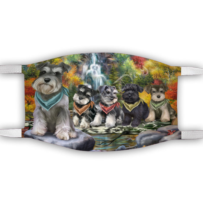 Scenic Waterfall Schnauzer Dogs Face Mask FM49335