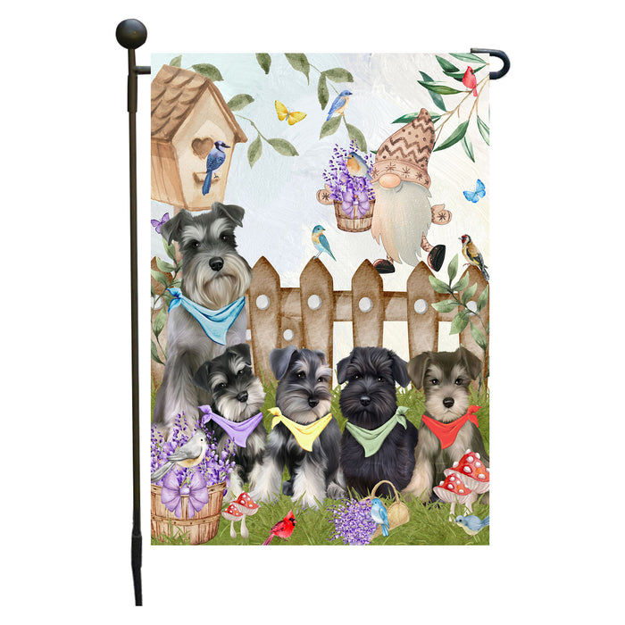 Schnauzer Dogs Garden Flag: Explore a Variety of Designs, Custom, Personalized, Weather Resistant, Double-Sided, Outdoor Garden Yard Decor for Dog and Pet Lovers