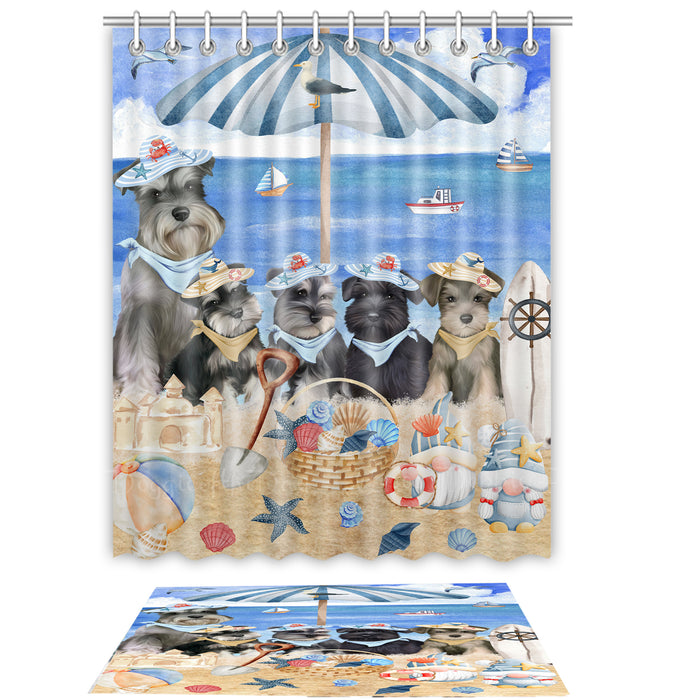 Schnauzer Shower Curtain with Bath Mat Set: Explore a Variety of Designs, Personalized, Custom, Curtains and Rug Bathroom Decor, Dog and Pet Lovers Gift