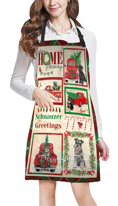 Welcome Home for Holidays Schnauzer Dogs Apron Apron48445