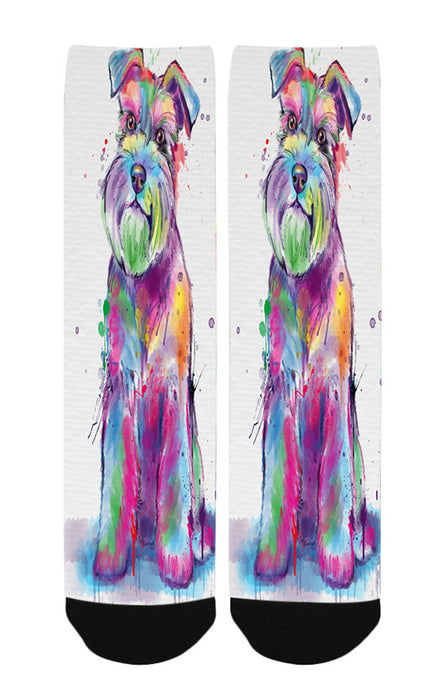 Watercolor Schnauzer Dog Women's Casual Socks