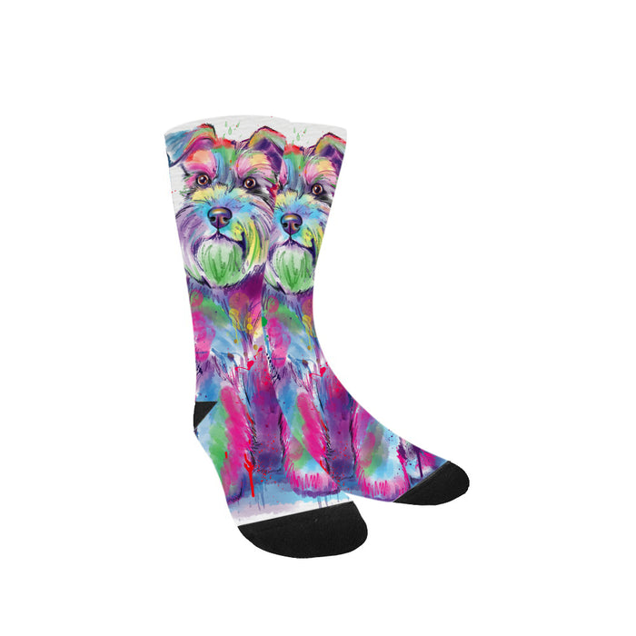 Watercolor Schnauzer Dog Women's Casual Socks