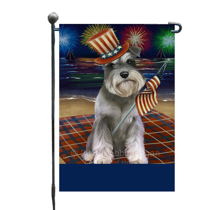 Personalized 4th of July Firework Schnauzer Dog Custom Garden Flags GFLG-DOTD-A58062