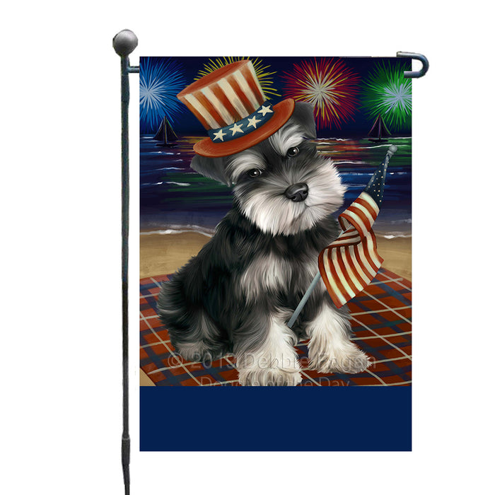 Personalized 4th of July Firework Schnauzer Dog Custom Garden Flags GFLG-DOTD-A58064