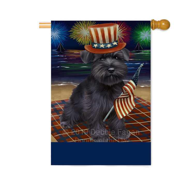 Personalized 4th of July Firework Schnauzer Dog Custom House Flag FLG-DOTD-A58121
