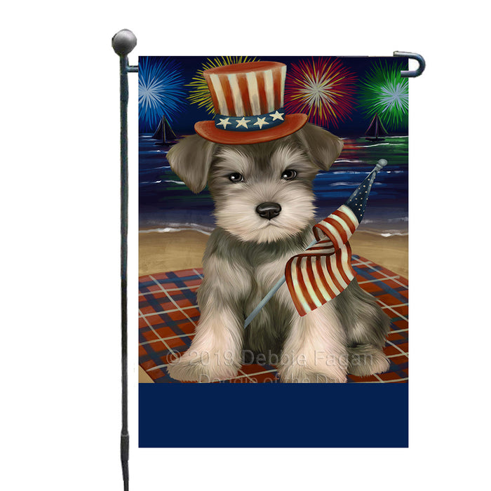 Personalized 4th of July Firework Schnauzer Dog Custom Garden Flags GFLG-DOTD-A58066