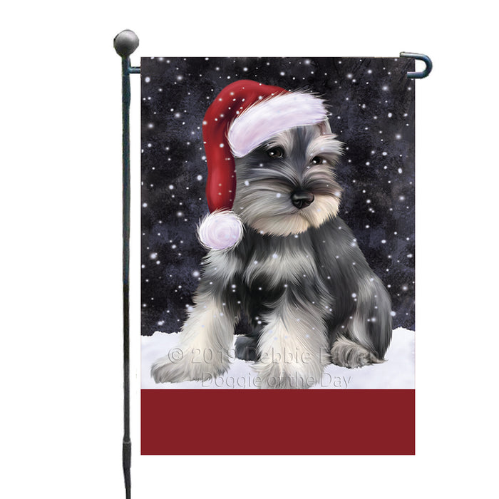 Personalized Let It Snow Happy Holidays Schnauzer Dog Custom Garden Flags GFLG-DOTD-A62433