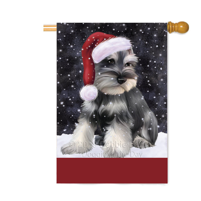 Personalized Let It Snow Happy Holidays Schnauzer Dog Custom House Flag FLG-DOTD-A62489