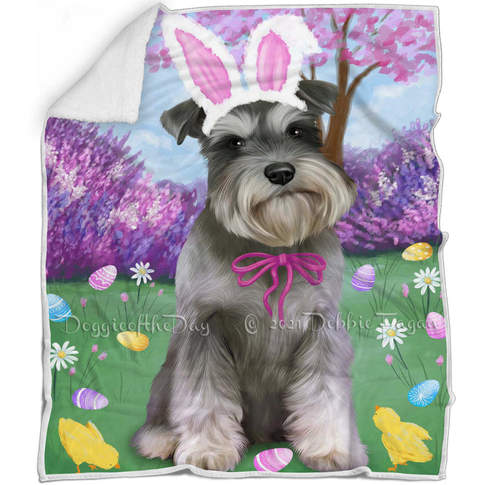 Schnauzer Dog Easter Holiday Blanket BLNKT60015