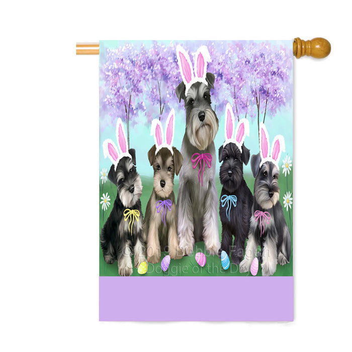 Personalized Easter Holiday Schnauzer Dogs Custom House Flag FLG-DOTD-A59044