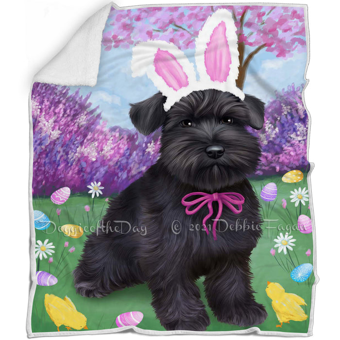 Schnauzer Dog Easter Holiday Blanket BLNKT60033
